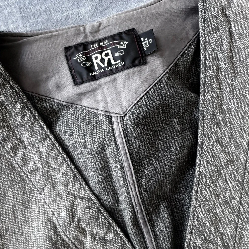 RRL Ralph Lauren Jackson Jaspe Cotton Work Vest Mens Small  Cinch Back Waistcoat